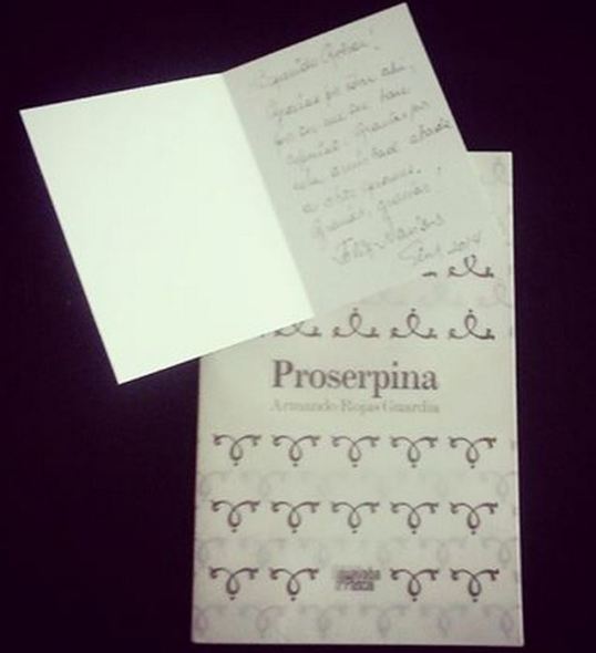 El hermoso ejemplar de Proserpina llegó a mis manos gracias a Elsy Manzanares.